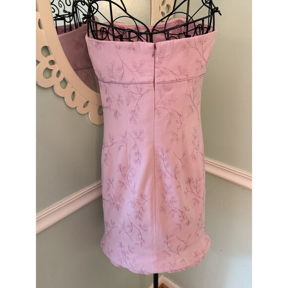 Vintage Y2K Dress Womens O Pink Midi Fairycore Coquette Romantic  Strapless - Picture 4 of 6